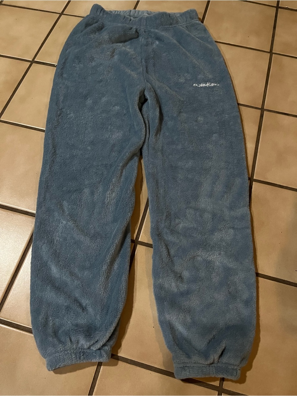 Blue Fleece Sweatpants - Cozy Elastic Waist